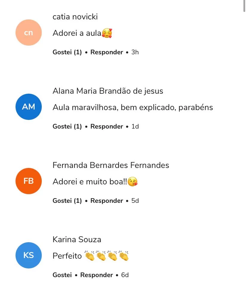 Depoimento de aluna