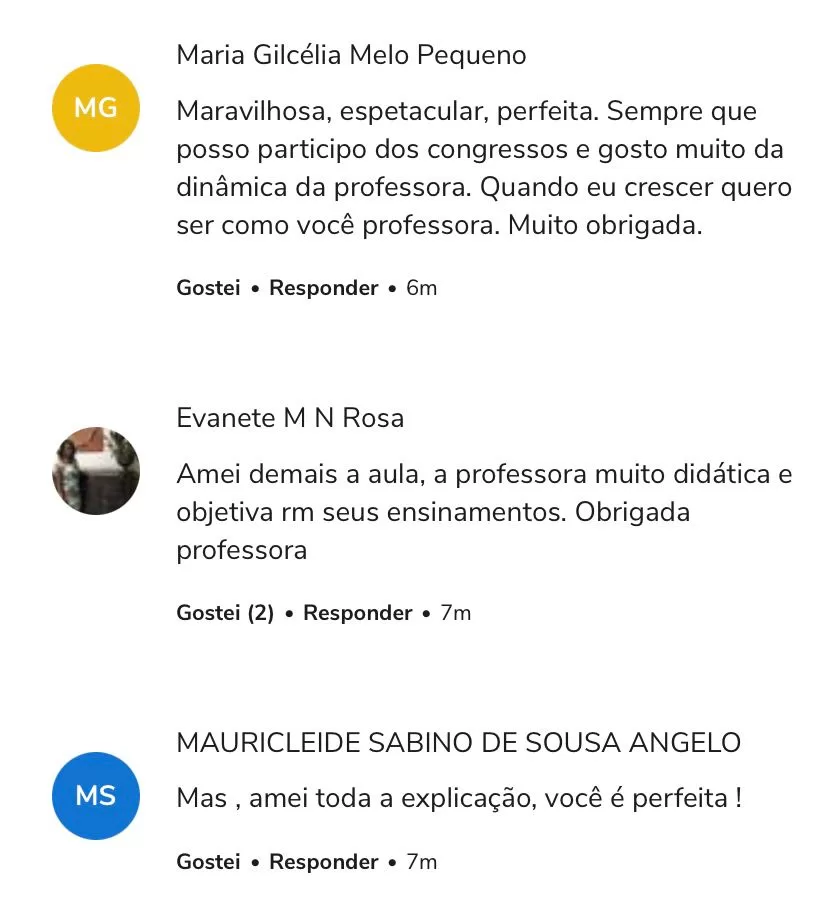 Depoimento de aluna
